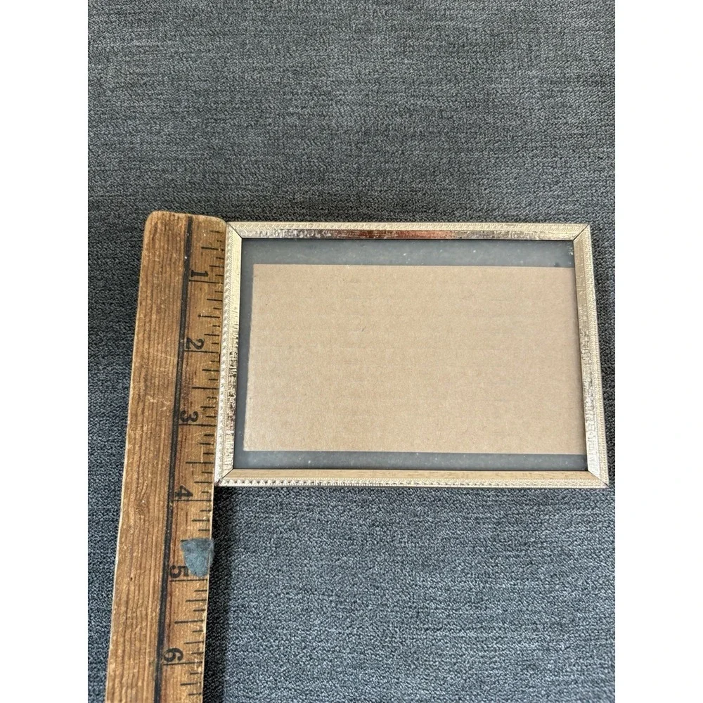 Vintage Gold-Toned Detailed Metal Picture Frame  5x3.5